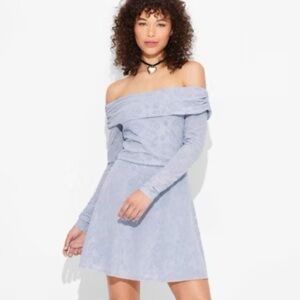 Off-Shoulder Light Blue Dress